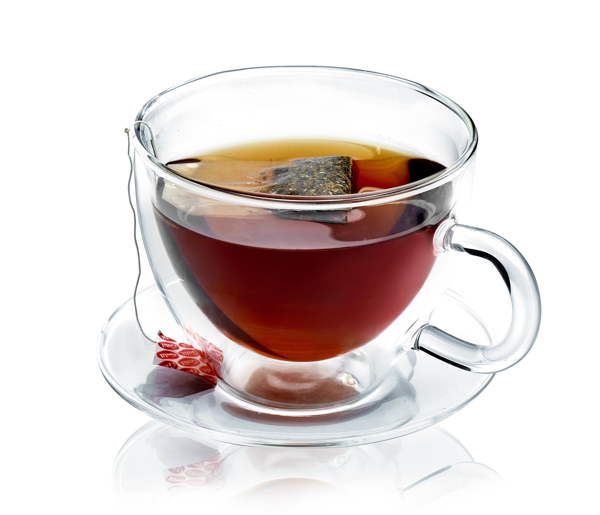 Premium Set of 4 Double Wall Insulated Glass Tea Cups with Saucers - 12oz Clear Borosilicate Glass Mugs for Hot & Cold Beverages - Perfect for Tea, Coffee, Iced Drinks at Home, Office or Cafe