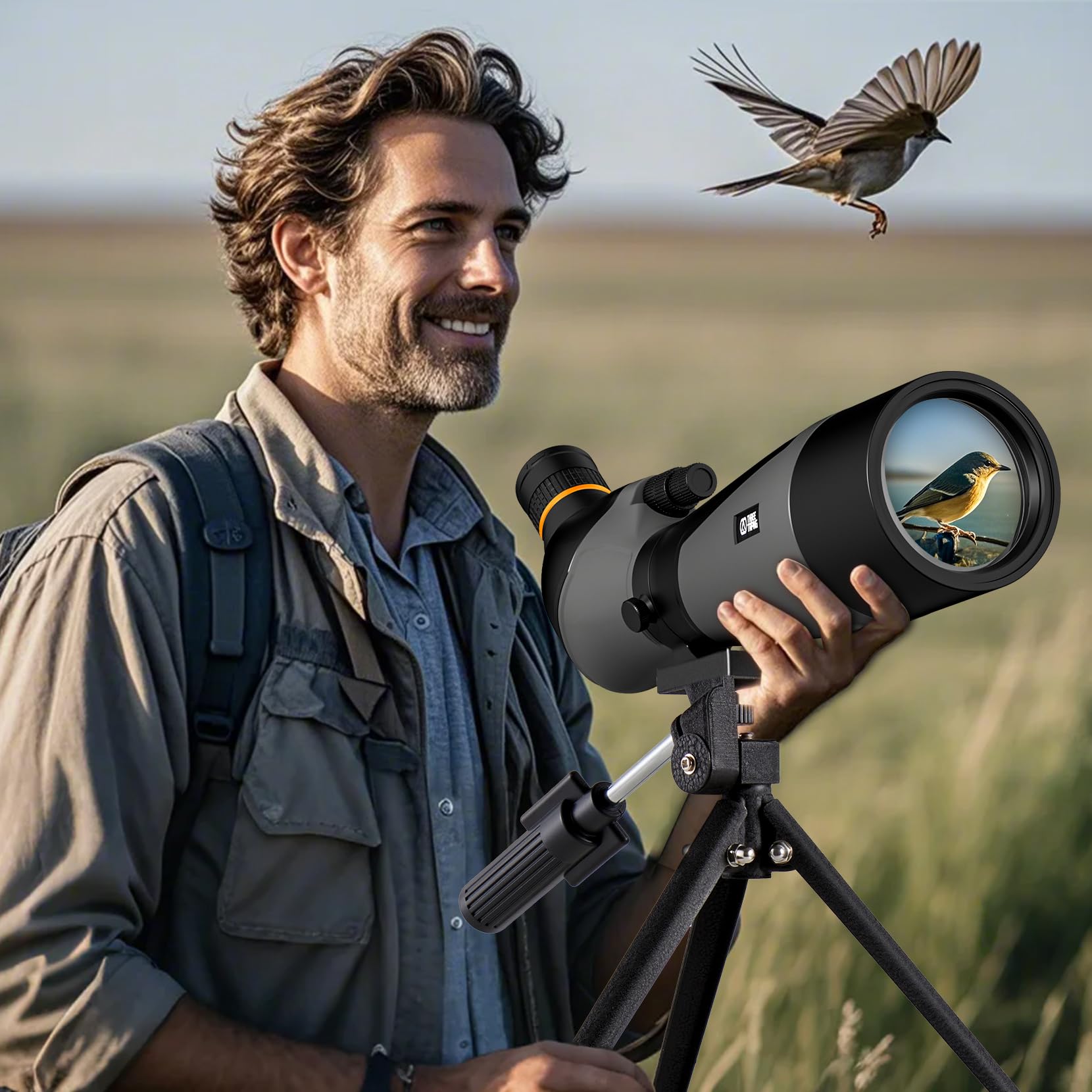 25-75x85 BAK4 Prism Spotting Scope with Tripod & Phone Adapter - High Power Bird Watching Telescope for Hiking, Travel, Hunting - Perfect for Outdoor Adventures, Wildlife Observation & Target Shooting