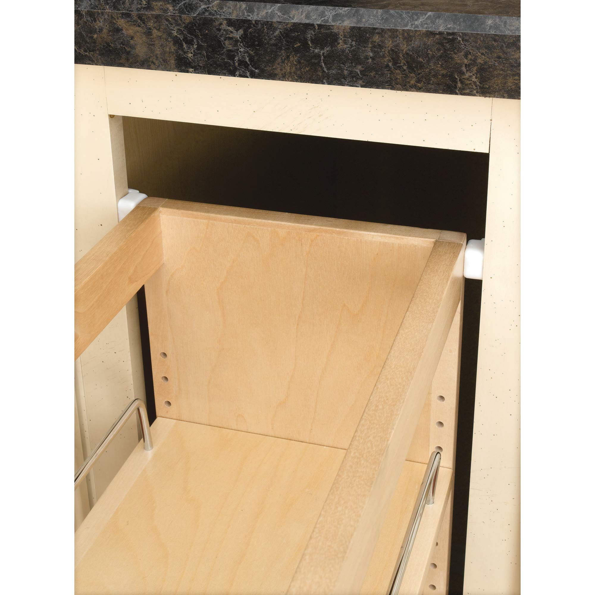 Rev-A-Shelf Pull Out Base Cabinet Organizer - Adjustable Shelves for Kitchen & Bathroom Storage - Solid Maple Wood Drawer Organizer (Model 448-BC19-5C) - Perfect for Pots, Pans & Toiletries Organization