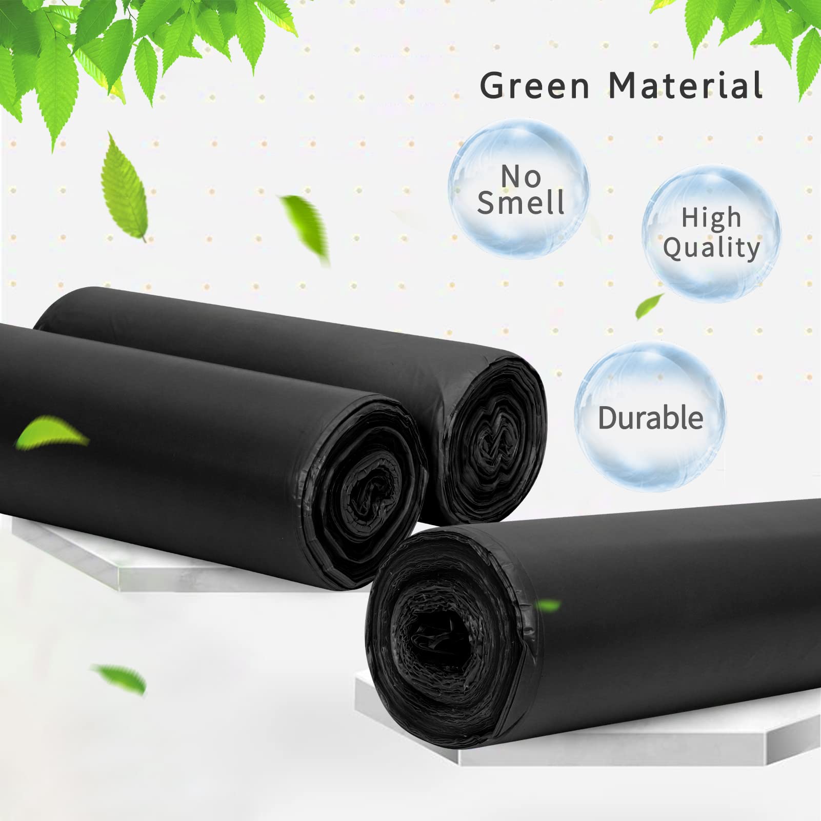 Toplive 4 Gallon Trash Bags - Heavy Duty 1.2Mil Garbage Bags for Kitchen, Bathroom, Bedroom & Office Waste Bins | Perfect for Home, Office & Commercial Use (Black, 30 Count)