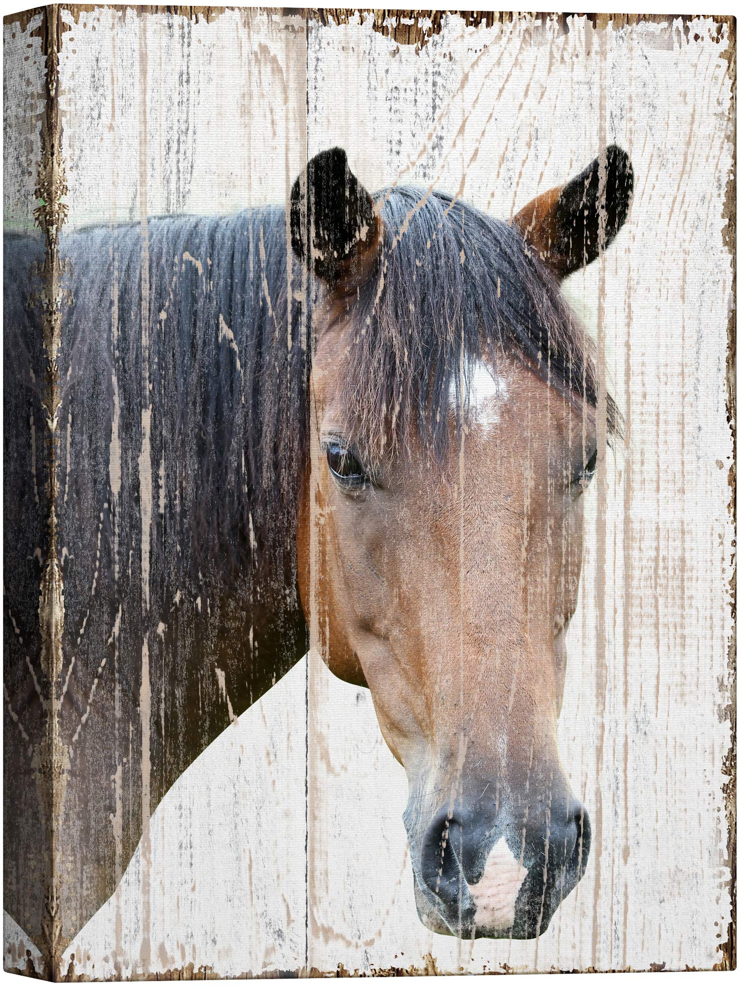 Premium SIGNWIN Canvas Wall Art - Stunning Horse Painting on Vintage Background - High Definition Giclee Printed Poster (32x48 inches) - Elegant Living Room Decor for Home & Office Wall Decorations | Perfect for Farmhouse, Western, or Equestrian Themed Spaces