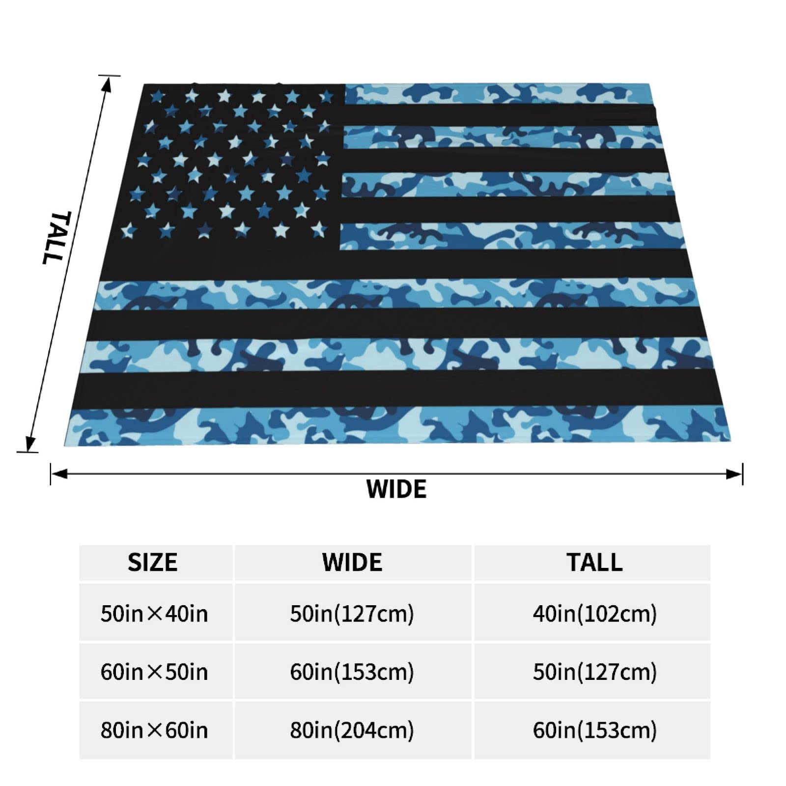 Premium Navy Camouflage American Flag Fleece Blanket - Ultra Soft & Warm Throw for Bed, Couch, Living Room - Perfect for Kids, Adults & Outdoor Camping