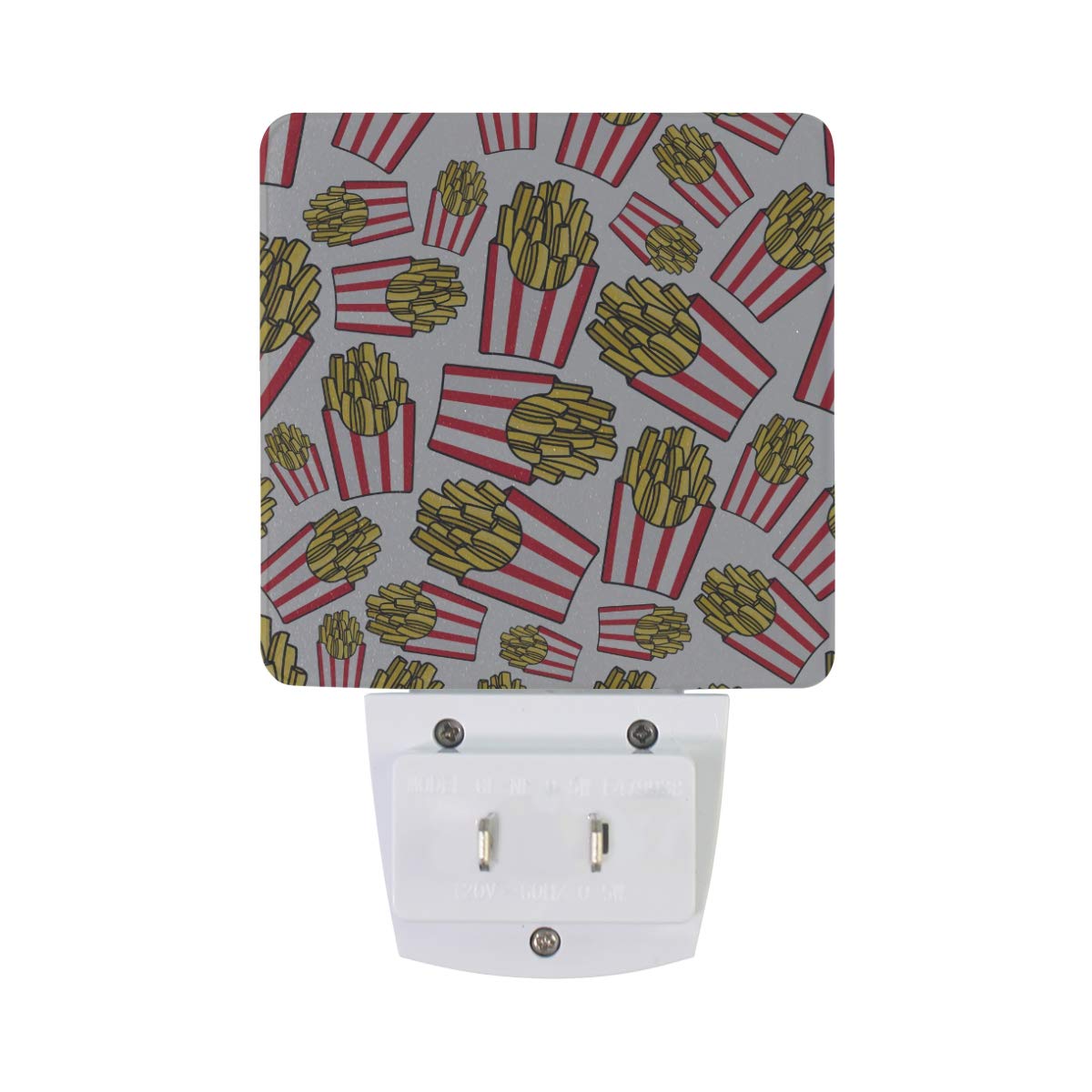 Vikko Cartoon French Fries LED Night Light Plug-in 2 Pack with Dusk to Dawn Sensor - Cute Fast Food Themed Nightlight for Kids & Adults - Perfect for Bedroom, Living Room, Hallway Decor (Ideal for Late Night Snack Lovers & Fun Home Decor)