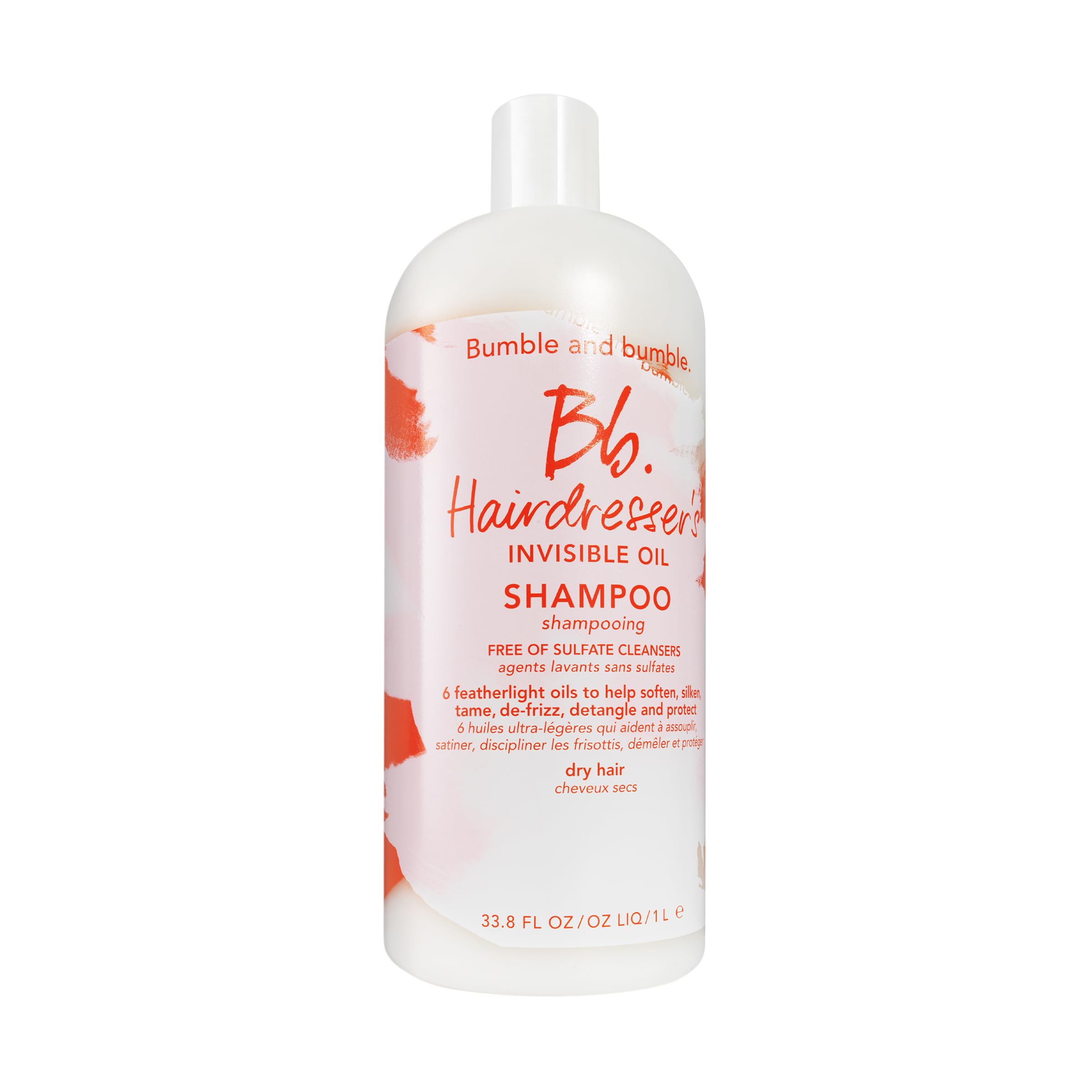 Bumble and bumble Hairdresser's Invisible Oil Hydrating Shampoo - Moisturizing, Frizz Control, Smoothing for All Hair Types (Curly, Wavy, Straight) | Color Safe Formula with Argan Oil, Coconut Oil & Grapeseed Oil | Perfect for Dry, Damaged Hair & Daily Hydration