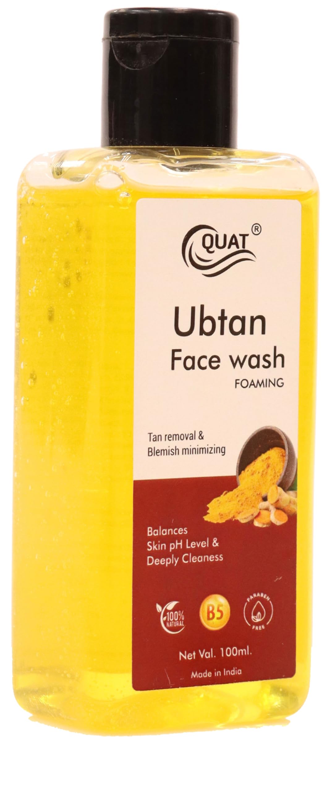 Ubtan Face Wash for Tan Removal & Blemish Control - Enriched with Saffron, Turmeric, Chickpea Flour & Natural Oils | Brightening Facial Cleanser for Glowing Skin | Perfect for Daily Skincare Routine & Post-Sun Care