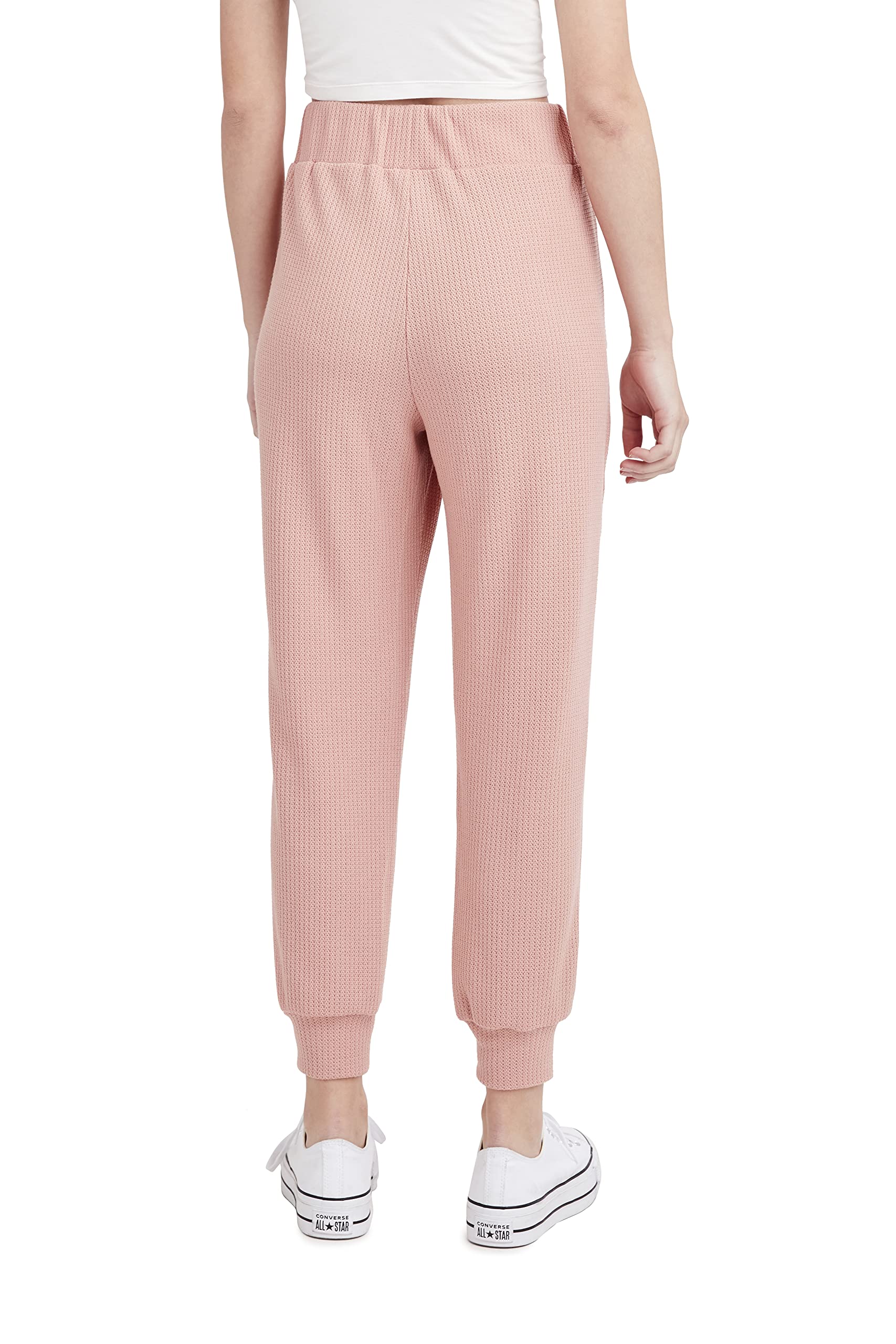 BCBGeneration Women's Waffle Knit Jogger Pants with Drawstring Waist - Soft Comfortable Lounge Pants for Yoga, Running, Travel & Casual Wear