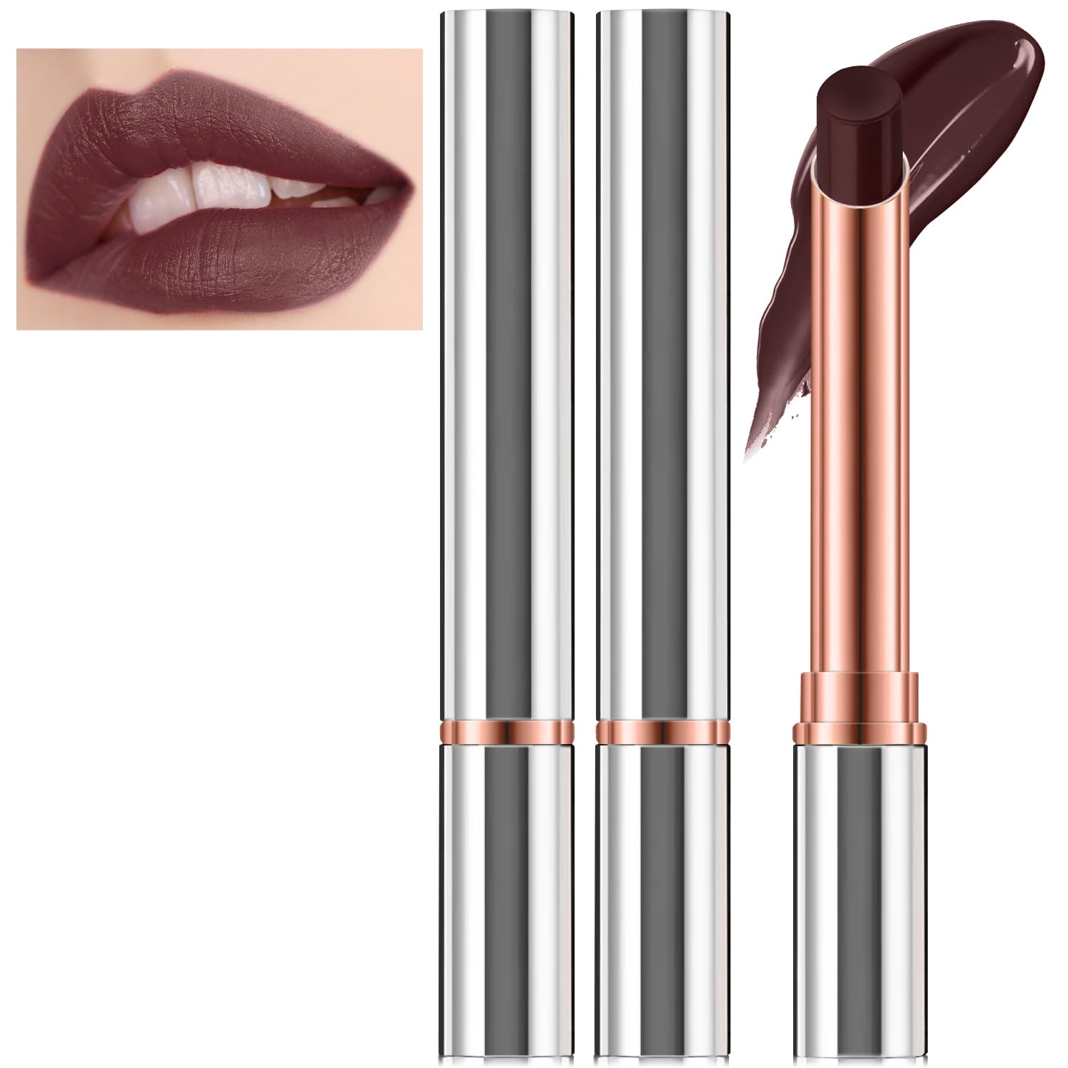 2PCS Tinted Lip Balm - Black Candy Hydrating Sheer Formula, Natural Glossy Finish & Moisturizing Lip Care for Dry Lips, Vegan & Cruelty-Free (Perfect for Everyday Wear, Date Night & Makeup Looks)