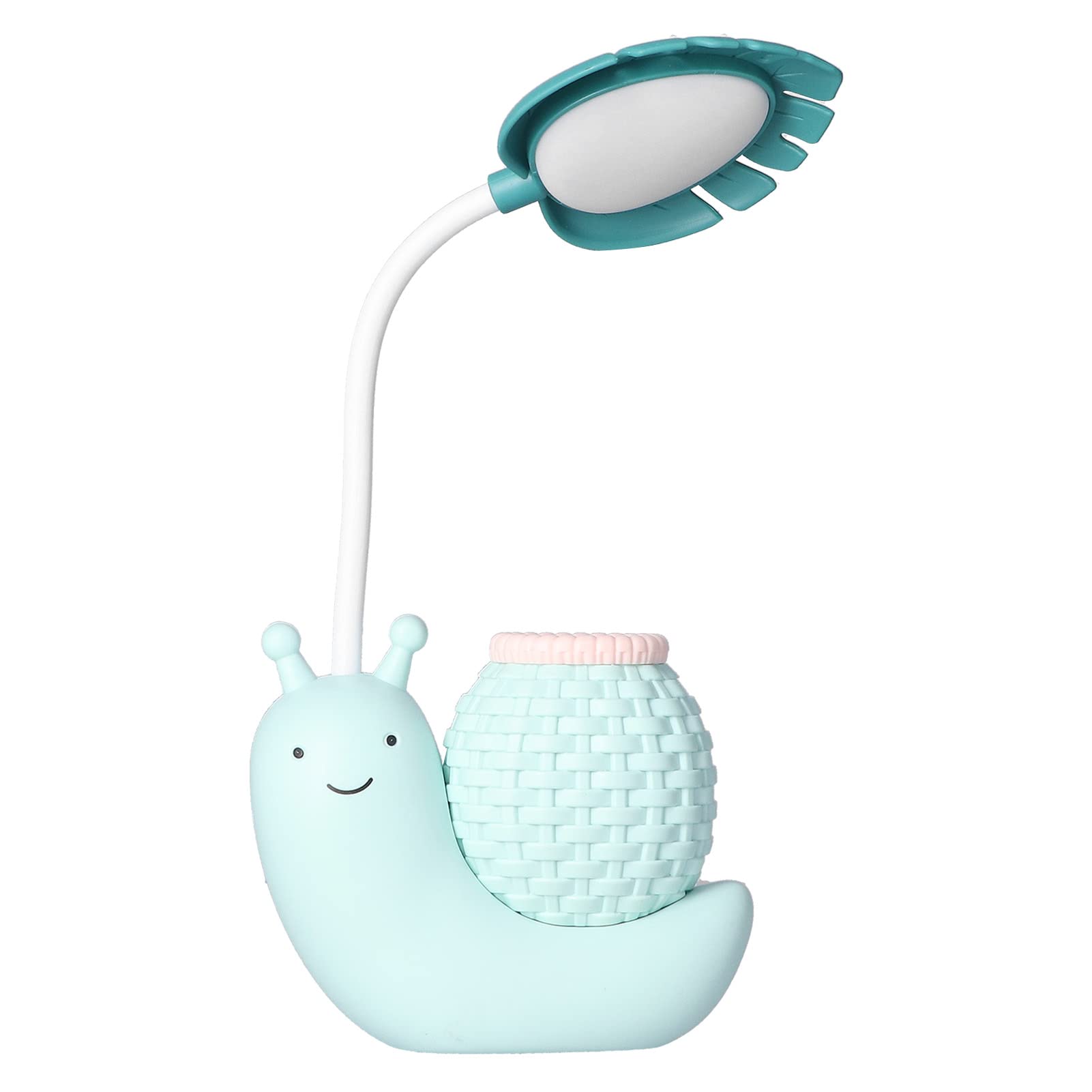 Serlium Adjustable USB Desk Lamp with Charging Port - 3 Brightness Levels, Eye-Caring LED Light for Study, Reading & Office Work - Cute Blue Table Lamp for Kids Room, Dorm & Home Decor