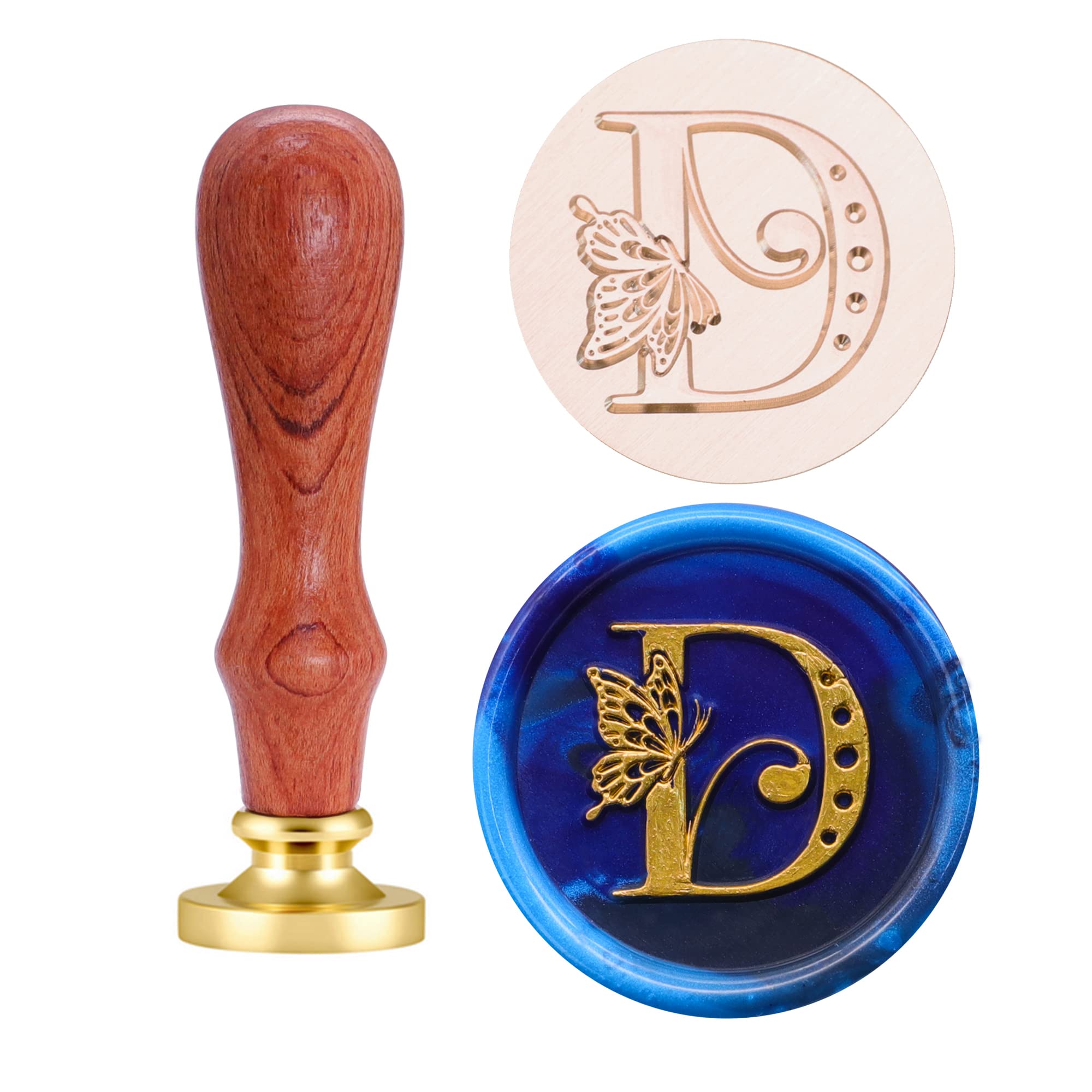 Vintage Butterfly Wax Seal Stamp Initial 