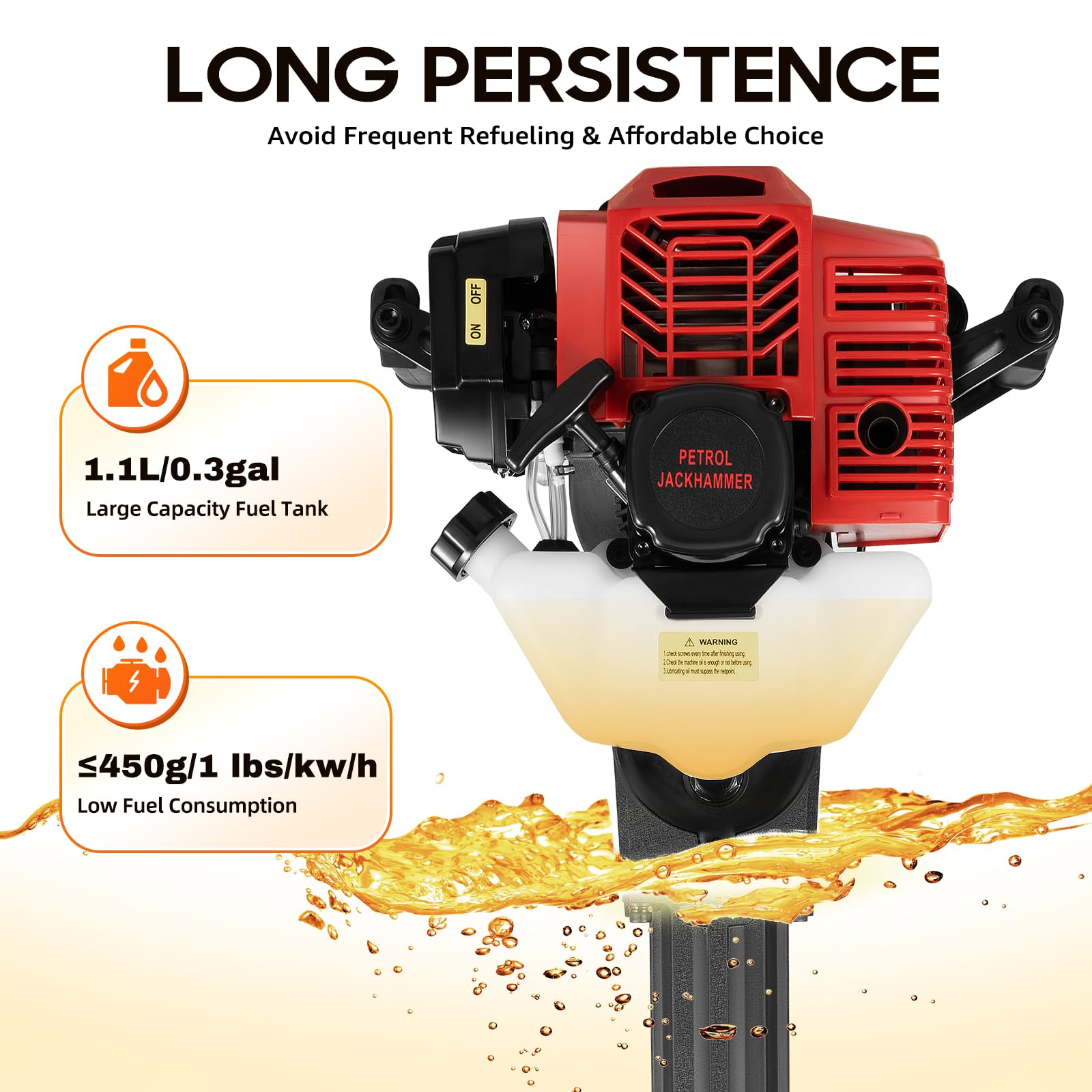 52CC 2-Stroke Gasoline Trench Digger Machine - Portable Trencher for Tree Planting, Excavating & Rock Drilling | Heavy Duty Digging Shovel Kit for Landscaping, Gardening & Farming Projects