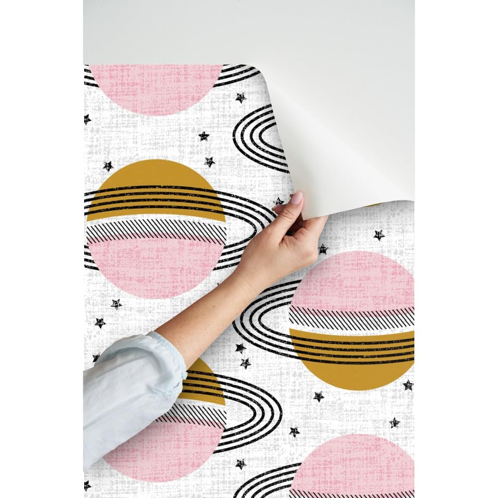 Peel & Stick Wallpaper 3ft x 2ft - Space Galaxy Planets Design, Removable Self-Adhesive Wallpaper for Home Decor | Perfect for Bedroom, Nursery, Office & DIY Projects