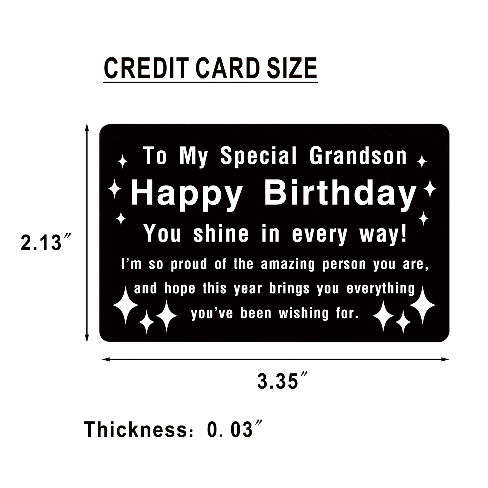 Personalized Grandson Birthday Cards & Gifts - Engraved Black Aluminum Keepsake for Amazing Grandson | Birthday Celebration, Grandparent-Grandchild Bonding, Special Occasion Present