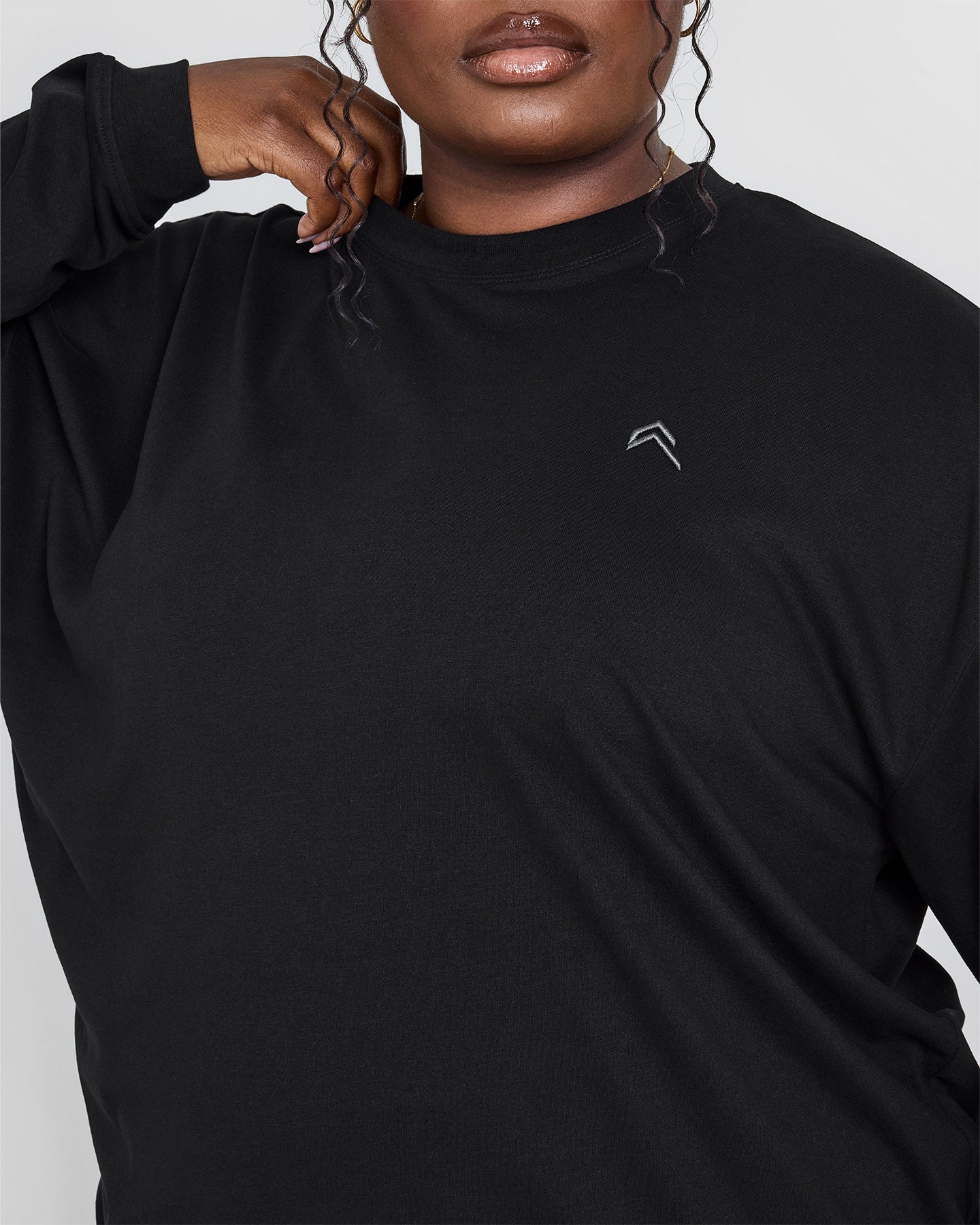 Classic Oversized Lightweight Long Sleeve T-Shirt for Women - Soft Comfortable Loose Fit Casual Top (Black) | Perfect for Layering, Everyday Wear & Fall Fashion