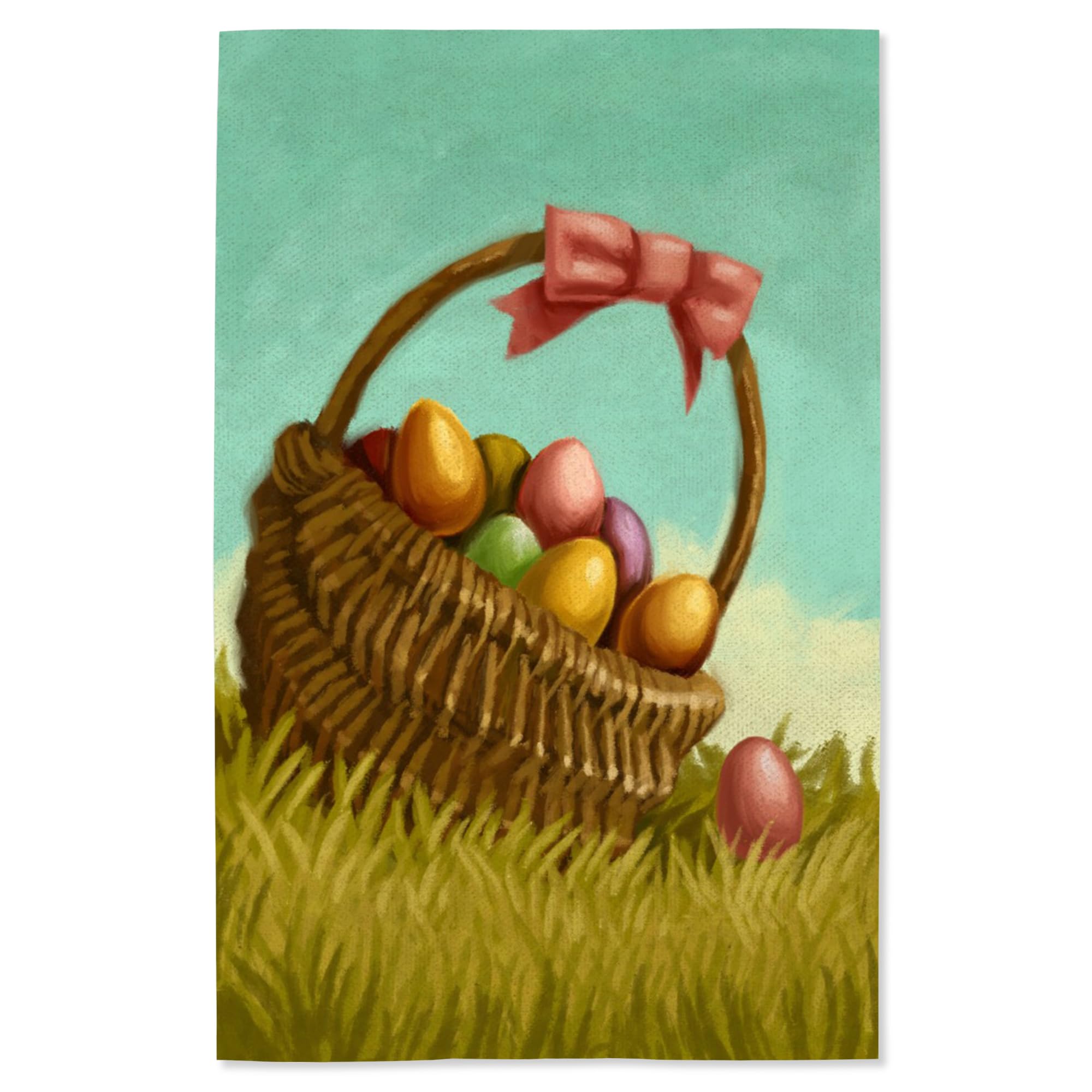 Lantern Press 16x24 Inch Giclee Art Print - Easter Basket Oil Painting Wall Decor for Living Room, Bedroom & Office