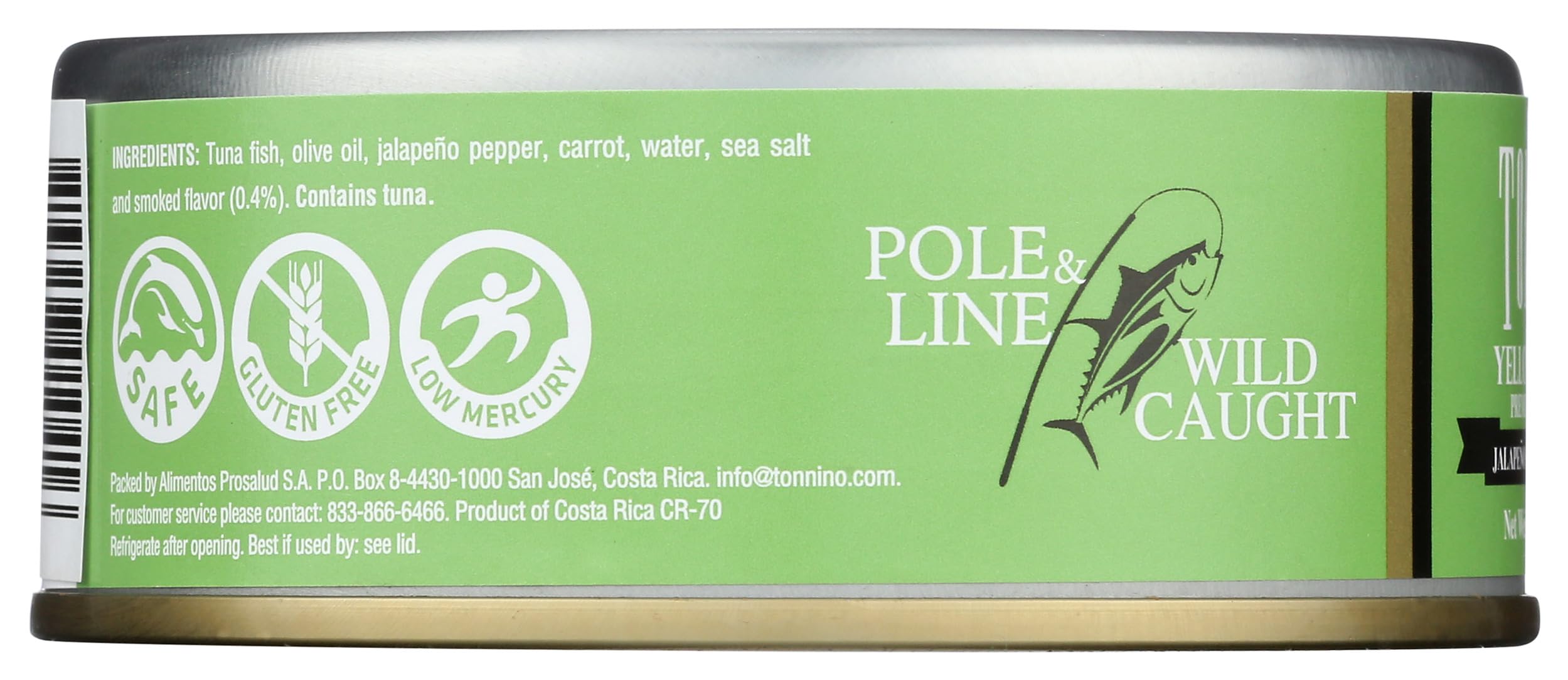 Premium Tonnino Smoked Jalapeno Yellowfin Tuna in Olive Oil - 4.94 oz Can | High-Quality Canned Tuna for Sandwiches, Salads & Keto Meals | Gluten-Free & Keto-Friendly Seafood Snack
