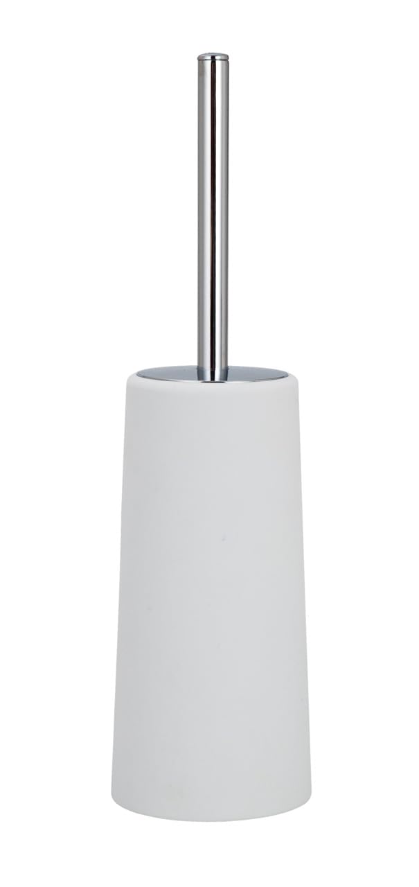 Wenko Vercelli 19480100 Chrome Toilet Brush Holder - Modern Bathroom Cleaning Tool for Home & Office Restrooms