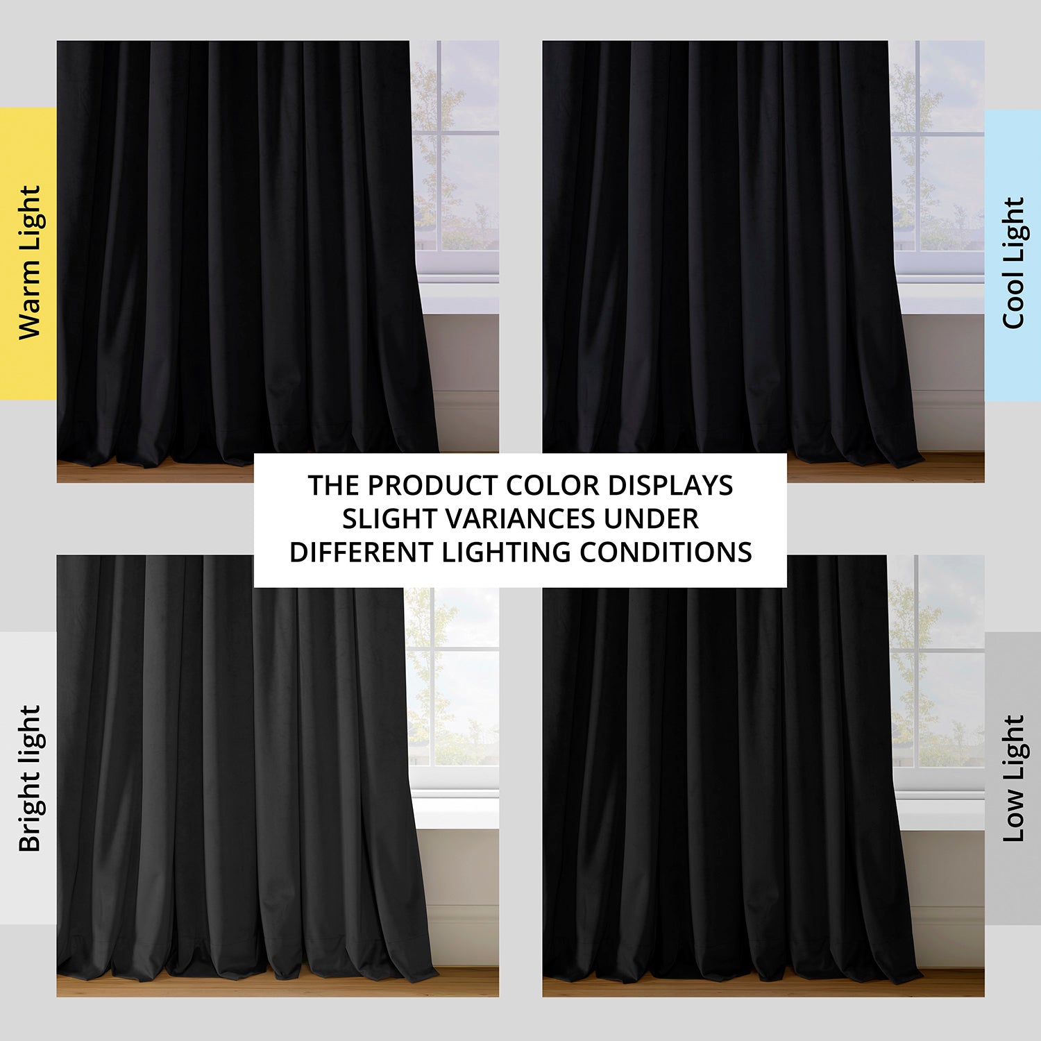 Black Signature Extra Wide Velvet Blackout Curtains for Bedroom & Living Room - Noise Reducing, Thermal Insulated Window Drapes for Better Sleep and Privacy
