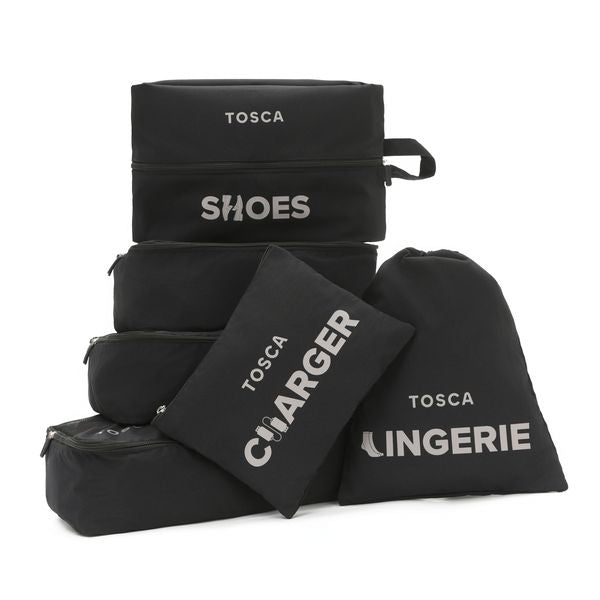 Tosca TCA801 6-Piece Packing Set in Black - Perfect for Moving, Storage & Organization