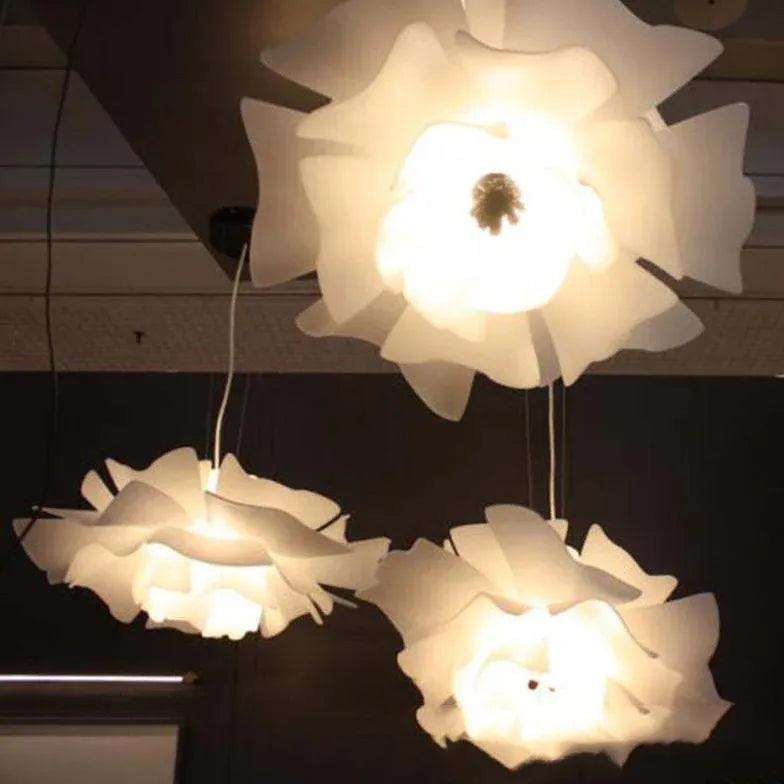Elegant White Flower-Shaped Pendant Light for Dining Room - Perfect for Kitchen Island, Breakfast Nook & Farmhouse Decor