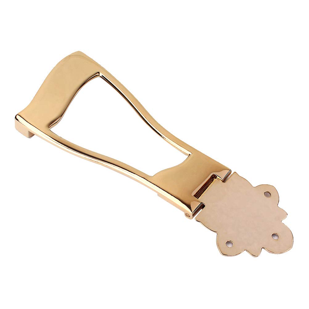 Healifty 6-String Jazz Archtop Guitar Trapeze Tailpiece Bridge Replacement - Gold Finish | Perfect for Jazz Guitar Upgrades & Vintage Guitar Repairs