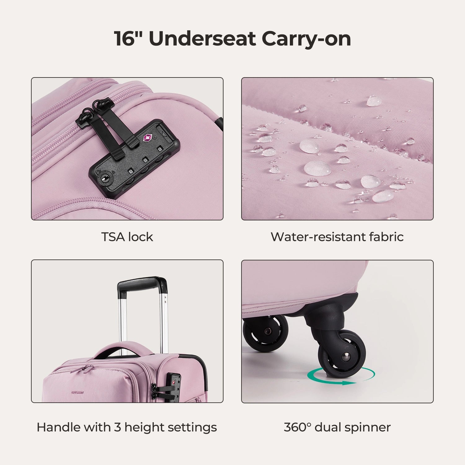 Bagsmart 16-Inch Personal Item Carry-On Luggage - Perfect for Air Travel, Weekend Getaways & Business Trips
