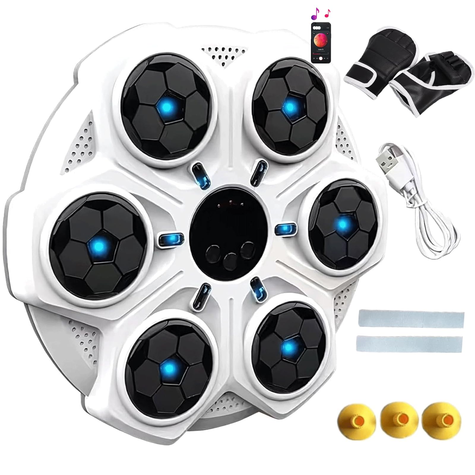Smart Wall Mounted Boxing Trainer for Kids & Adults - Music Boxing Machine with Target for Home, Gym, Office Workouts | Perfect Fitness Gift for Men & Women | Improve Coordination & Stress Relief