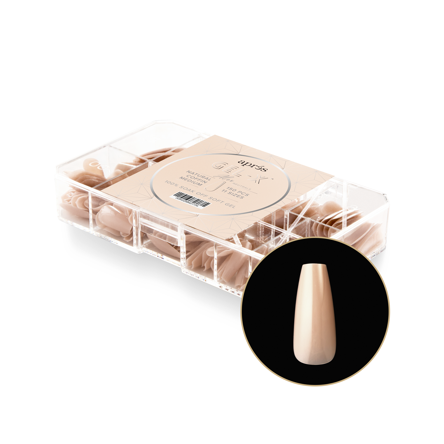 Apres Neutrals Extension Tips 150PCS - Professional Acrylic Nail Tips for Salon & DIY Manicure - Perfect for Gel, Acrylic & Dip Powder Nails - Home, Salon & Party Use