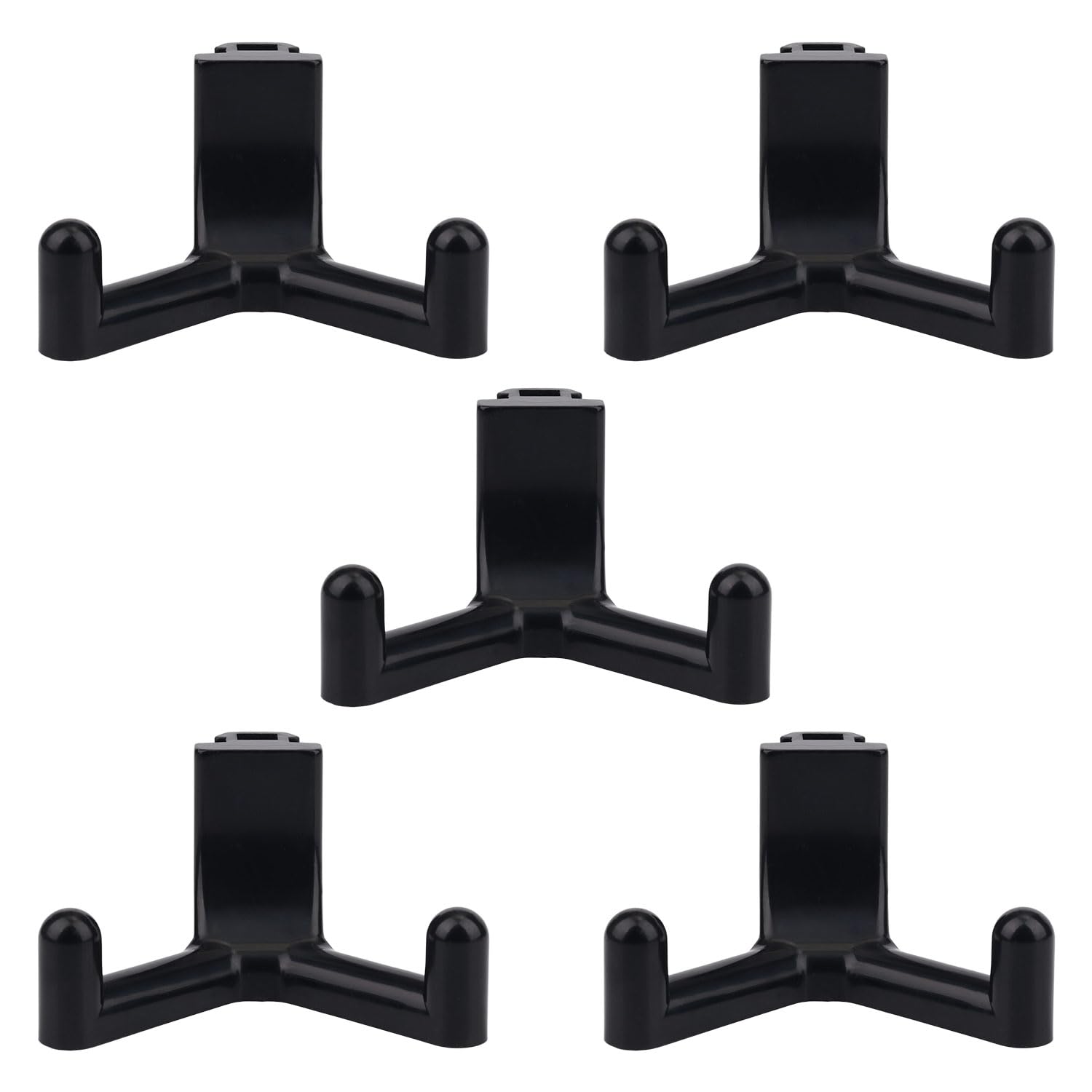 5-Pack Heavy Duty ABS Plastic Tool Hooks - Compatible with Lifetime Sheds, Garage & Garden Organization - Black Storage Hooks for Rakes, Shovels & Yard Tools - Perfect for Shed, Garage & Workshop Organization