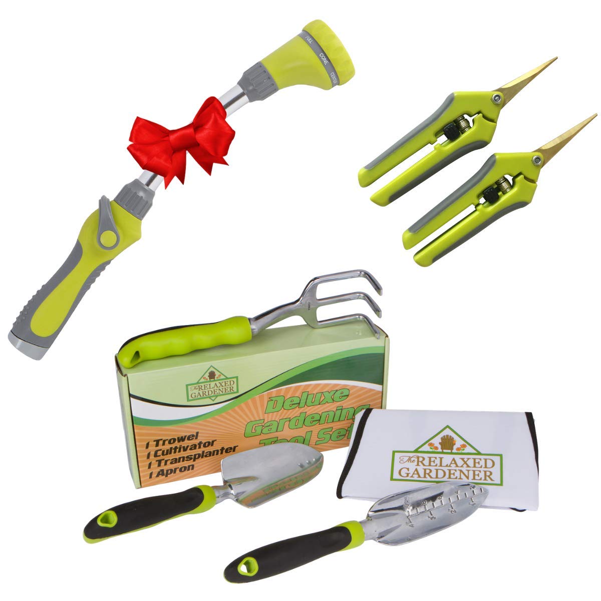 **Essential Gardening Tool Set with Watering Wand, Hand Tools & 2 Scissors - Perfect Gardening Gifts for Men & Women - Ideal for Planting, Pruning & Home Garden Care**