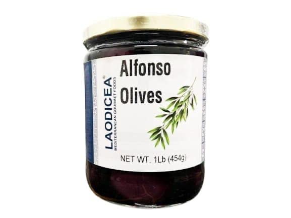 Premium Alfonso Olives (1lb) - Gourmet Spanish Olives for Charcuterie Boards, Salads & Mediterranean Cooking