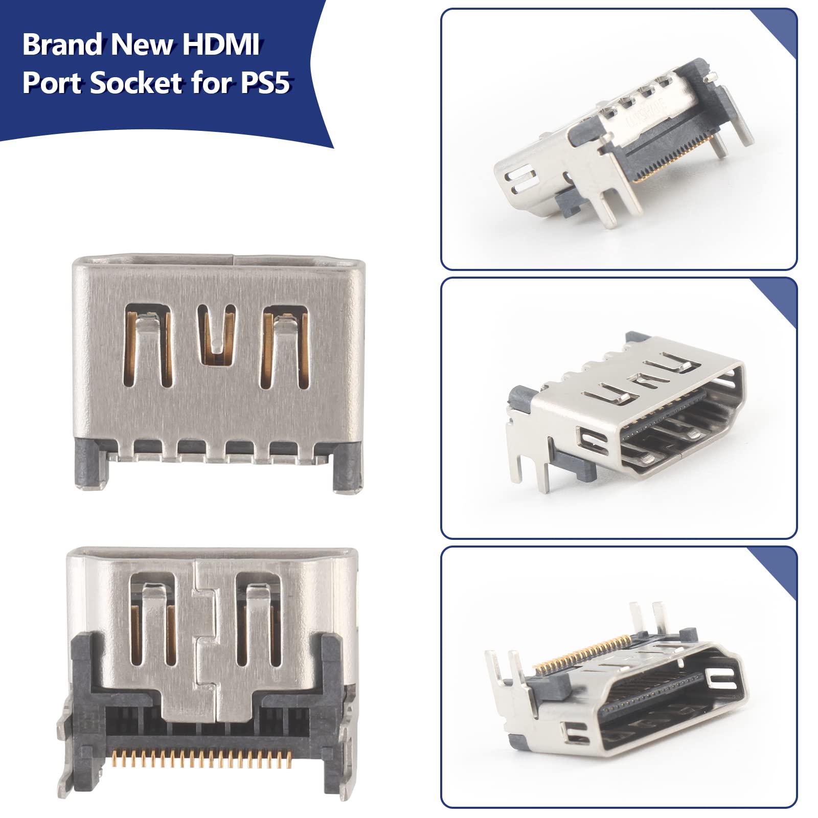 3PCS HDMI Port Socket Connector Replacement for Sony PlayStation 5 PS5 Console - Repair Jack Interface Connector for Gaming & Home Entertainment Setup