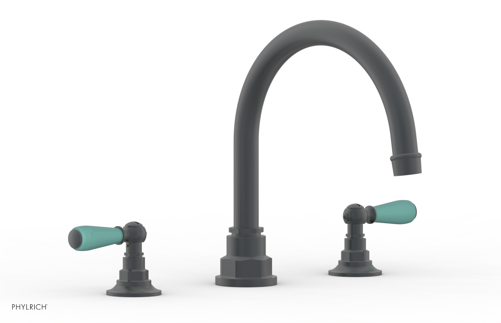 Jamestown Deck Tub Set with Lever Handles & Turquoise Accents - 41