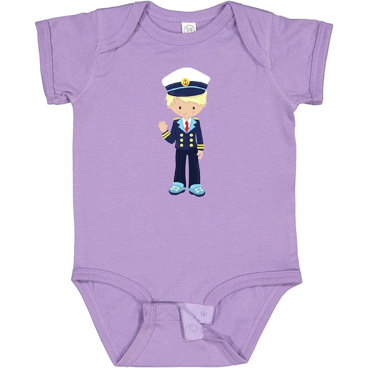 Inktastic Boat Captain & Skipper Cute Blonde Hair Baby Bodysuit - Soft Cotton Infant Onesie for Nautical Theme Parties & Beach Outings