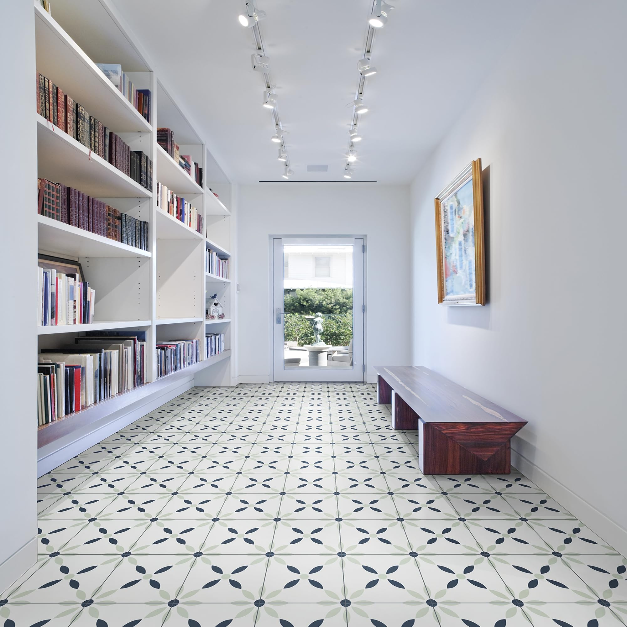 MSI Greta 8x8 Inch Encaustic Matte Porcelain Tile - Waterproof Floor & Wall Tile for Bathroom, Kitchen Backsplash, Shower, and Accent Wall - Perfect for Modern Home Decor, Commercial Spaces & DIY Projects