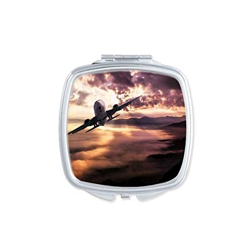 DIYthinker Dark Red Sky Clouds Art Deco Fashion Mirror - Portable Compact Pocket Makeup Mirror with Double Sided Glass - Perfect for Travel, Home Vanity & Gift Giving