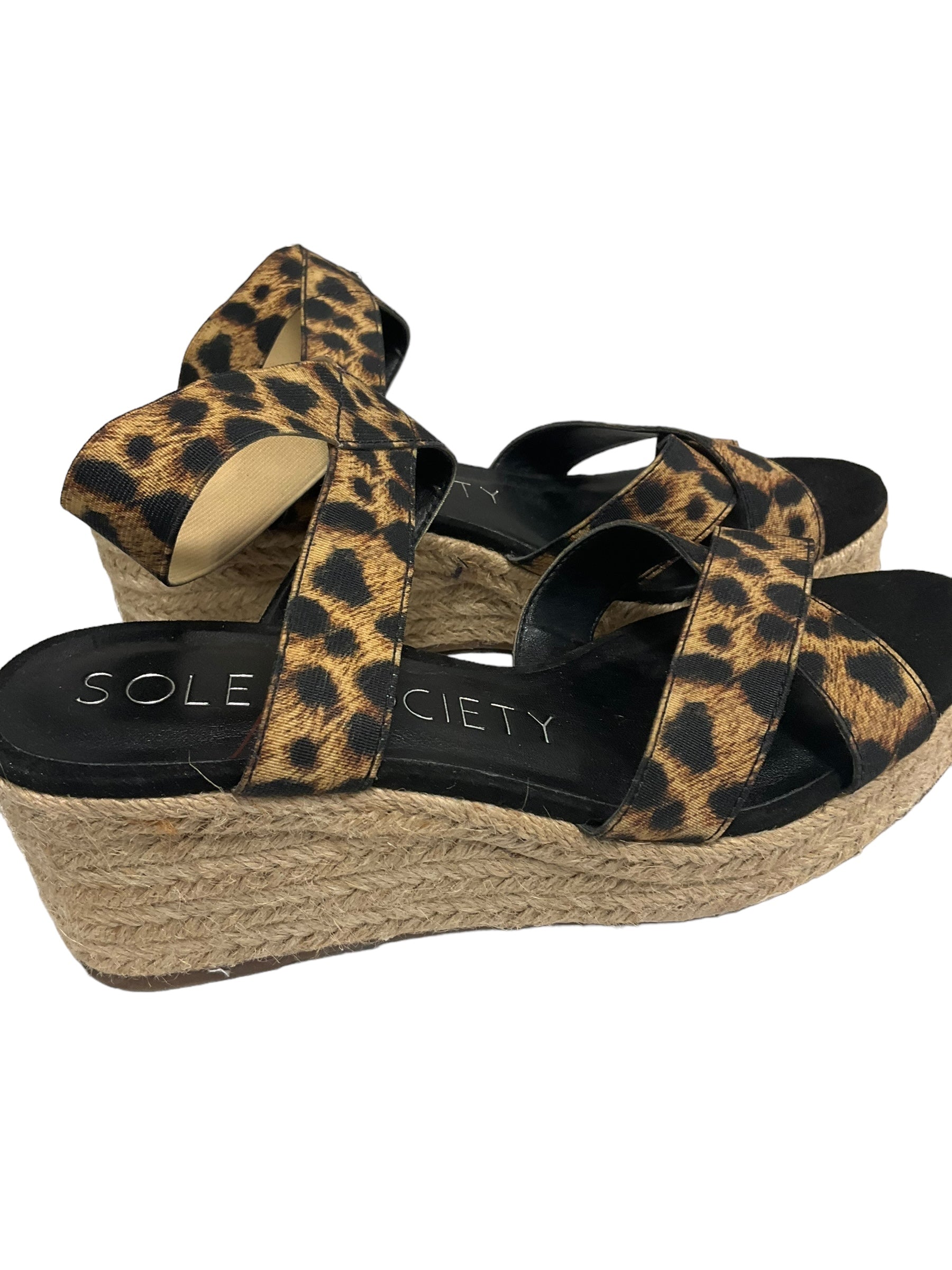 Women's Animal Print Sandals with Wedge Heels - Size 6 | Comfortable Summer Beach Shoes for Casual Outings & Parties