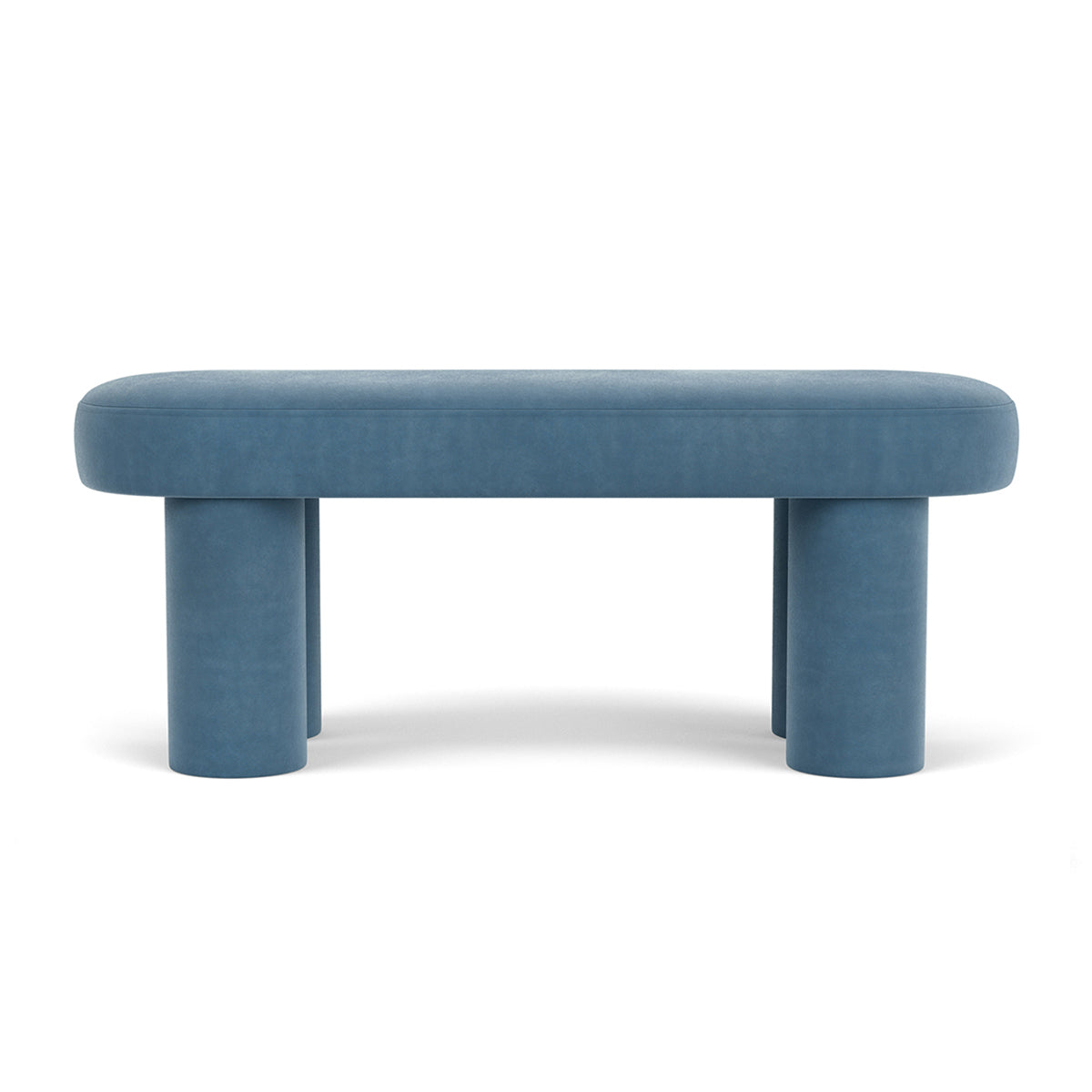 Charlie Velvet Bench - Luxurious Velvet Upholstered Bench with Sturdy Wooden Legs for Living Room, Bedroom, or Entryway Decor