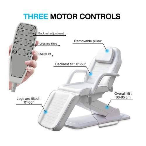 Electric Facial Bed & Spa Massage Chair BA8294 with 3 Motors - Professional Salon & Home Relaxation Massager for Skin Care & Body Therapy