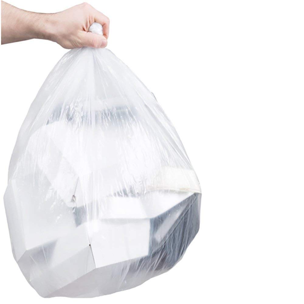 30 Liter Kitchen Trash Bags (200 Count, 4 Rolls) - 21.6 x 23.6 Inch Clear White Heavy Duty Garbage Bags for 8 Gallon Trash Cans | Perfect for Home, Office, Kitchen & Bathroom Waste Disposal