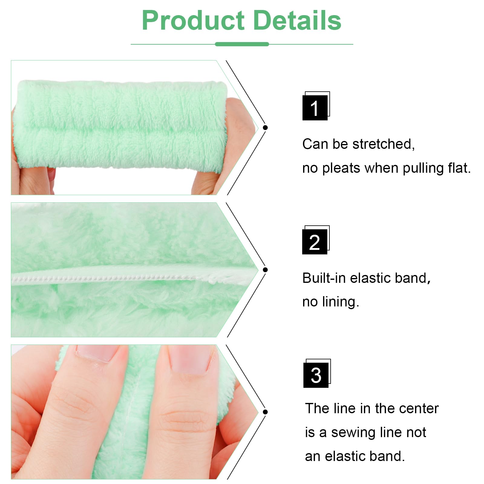 VELSCRUN 6 Pack Spa Headbands & Hair Accessories Set for Women - Soft Makeup Headbands, Face Washing & Skincare Wristbands with Green Sponge Bow Ties - Perfect for Spa, Skincare Routine & Gift Giving