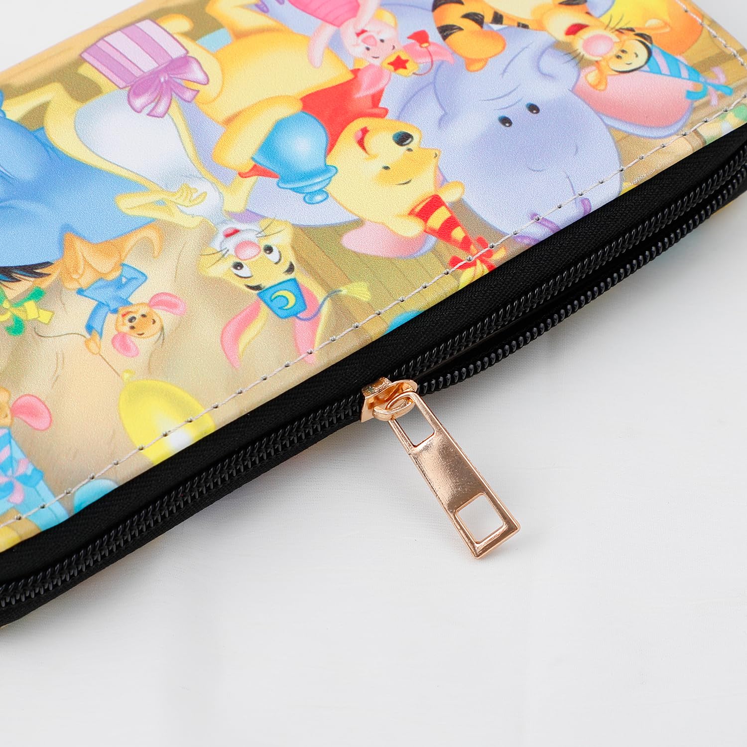 Disney Winnie the Pooh & Piglet PU Leather Wallet with Keychain - Cute Cartoon Coin Purse for Women & Girls (WA-Weini 2403) - Perfect Gift for Disney Fans, Birthday & Daily Use