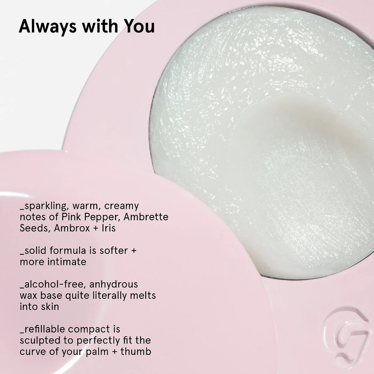 Glossier You Solid Perfume 3g - Long Lasting Fragrance for Women, Portable Travel Perfume Stick for Everyday Use, Date Night & On-the-Go Touch Ups
