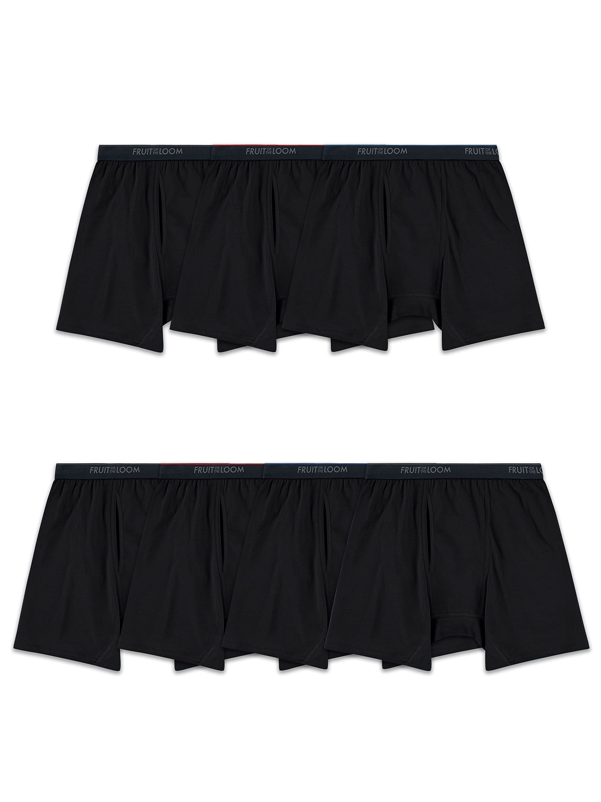 Fruit of the Loom Men's Cotton Stretch Boxer Briefs - Soft Breathable Underwear for All-Day Comfort - Perfect for Workout, Travel & Everyday Wear
