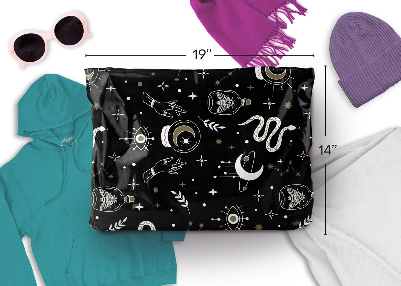 Celestial Magic 14x19 Inch Poly Mailers - Waterproof Shipping Envelopes for Ecommerce, Lightweight & Durable Mailing Bags - Perfect for Clothing, Jewelry, Books & Small Business Shipments