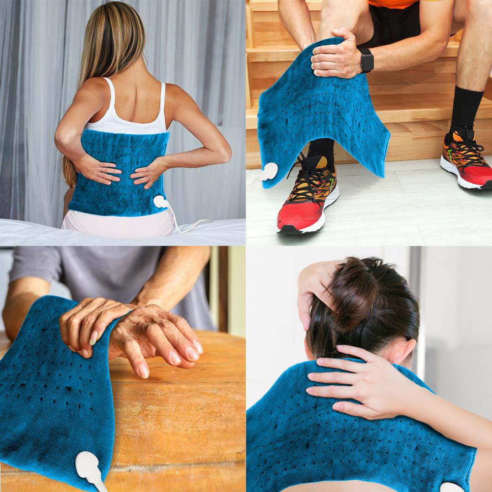 Electric Heating Pad for Back Pain Relief - Soothing Heat Therapy for Muscle Relaxation at Home, Office & Travel - Soft & Washable Cover