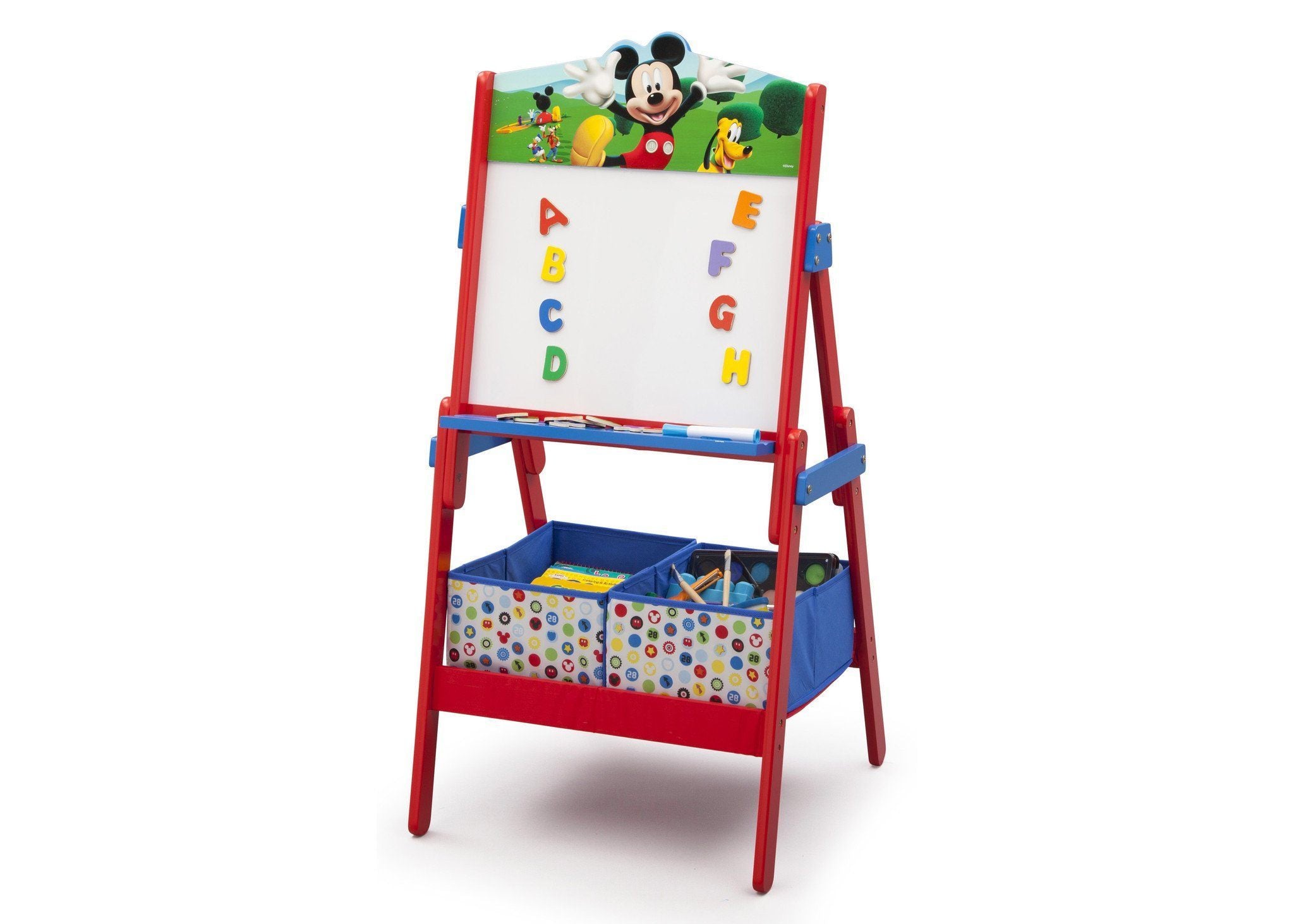 Mickey Mouse Wooden Activity Easel for Kids - Adjustable Double-Sided Chalkboard & Whiteboard - Perfect for Drawing, Learning & Play at Home or School