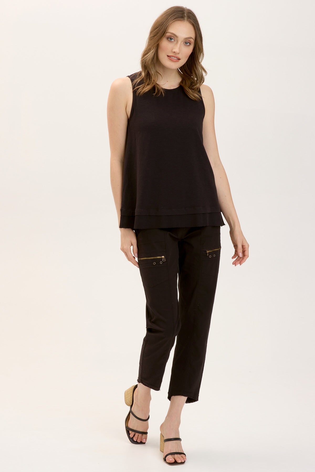 Philo Tank Top for Women - Soft & Comfortable Black Stretch Camisole - Perfect for Yoga, Gym, and Casual Wear