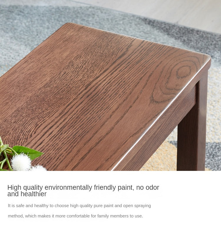 Solid Oak & Black Walnut Nordic Style Long Bench - Rustic Wooden Entryway, Dining Room, or Bedroom Seating Furniture for Home Decor
