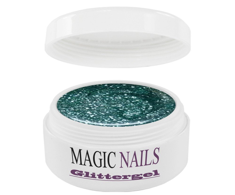 Magic Nails Glitter Gel Polish - Seamist Blue Shimmer Nail Art Gel (13-30ml) for Professional Salon & DIY Manicure at Home