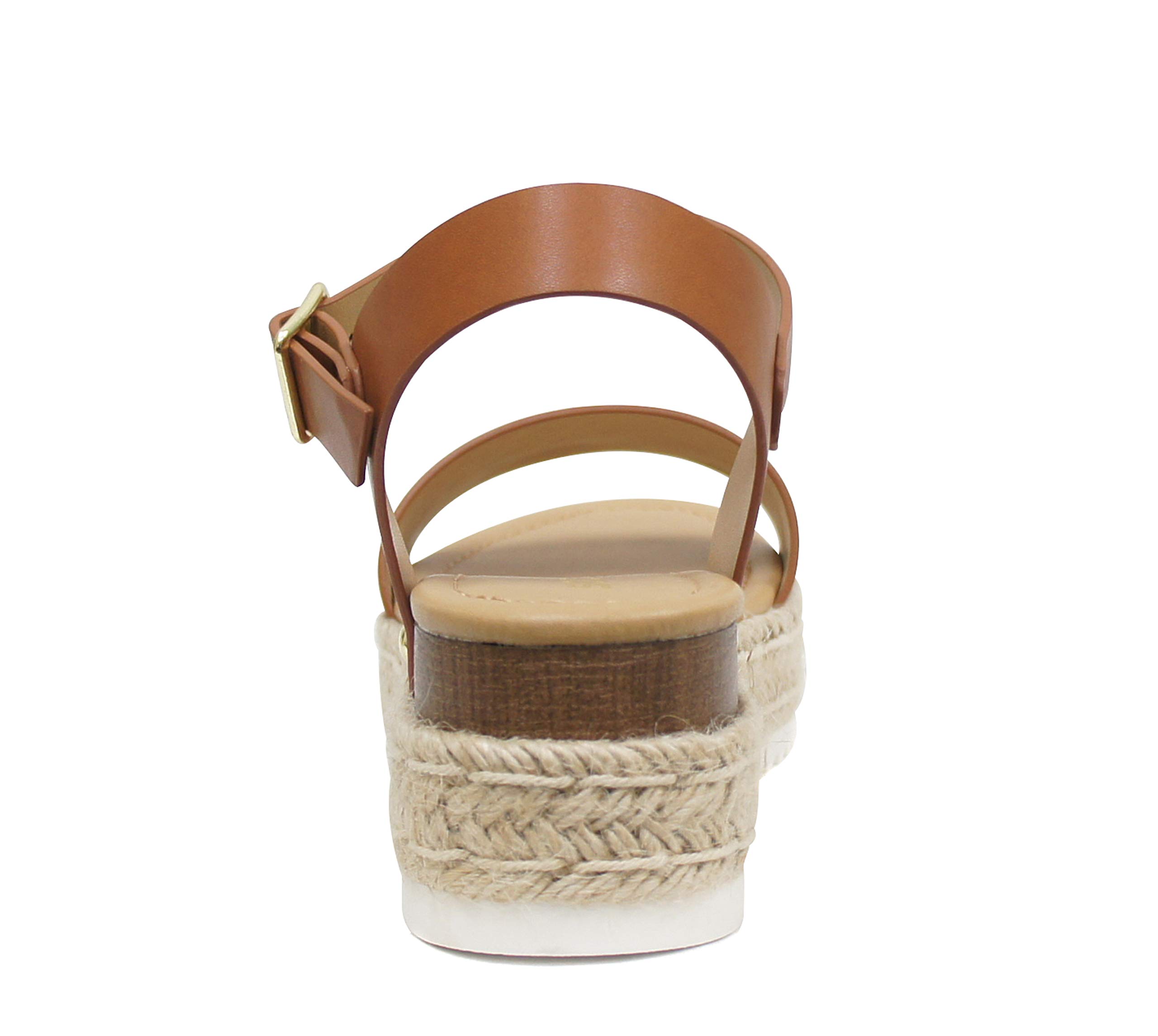 Women's Open Toe Ankle Strap Platform Espadrille Sandals with Soda Clip - Comfortable Summer Wedge Shoes for Beach, Party & Casual Outfits
